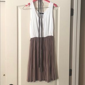 Cozy khaki and cream dress